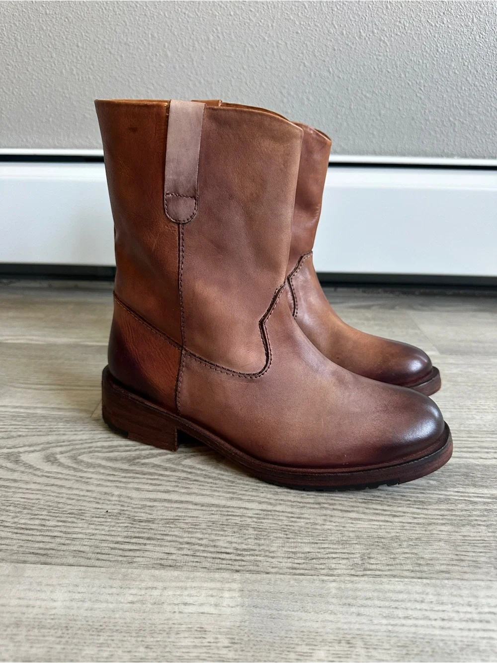 Vintage Foundry Co Brown Leather Alaina Ankle Boots 8